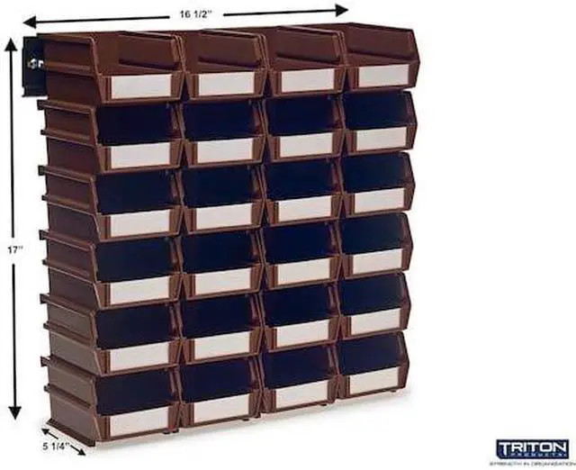 Alt view image 2 of 7 - TRITON PRODUCTS 3-210BRWS Wall Storage Unit W/ (24) 5-3/8" L x 4-1/8" W x 3" H