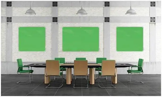 Alt view image 2 of 6 - GHENT HMYRM34WH Dry Erase Board, Glass, 36 in, 48 in, No Frame Frame, White,