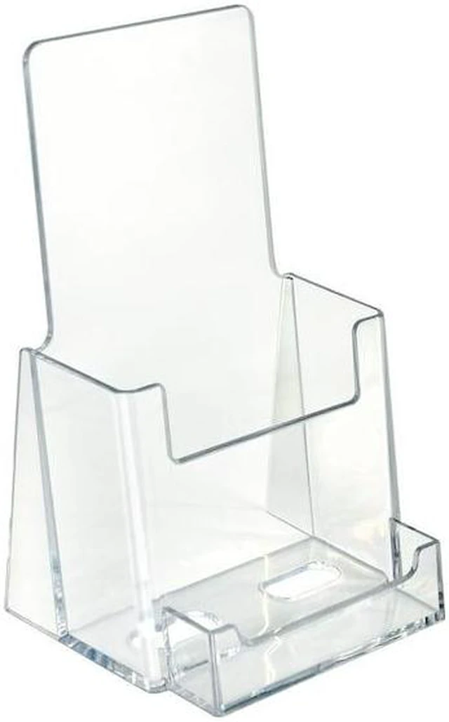 Alt view image 2 of 7 - AZAR DISPLAYS 252922 Trifold Brochure Holder w/ Business Card Pocket. Inside
