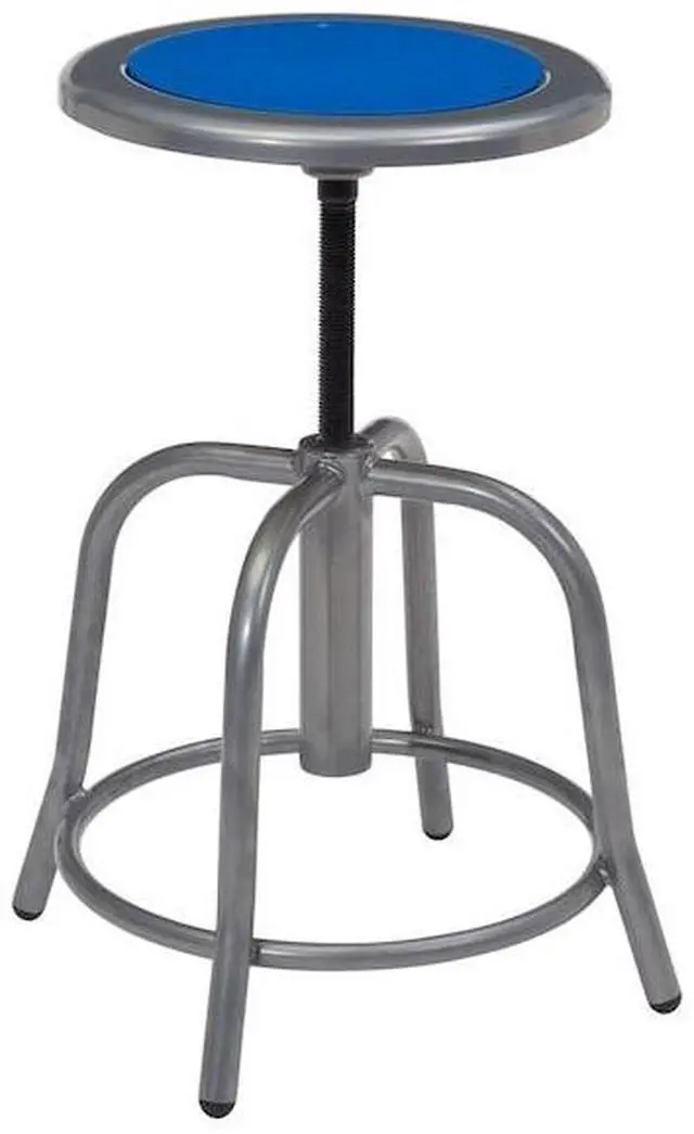 Alt view image 5 of 10 - NATIONAL PUBLIC SEATING 6825-02 Adjustable Stool,Blue Seat,18" H