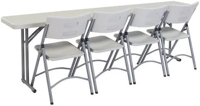 Alt view image 13 of 13 - Meeting and Training Table, 18"D x 96"W x 30"H, Light Spotted Gray NATIONAL PUBLIC SEATING BT1896