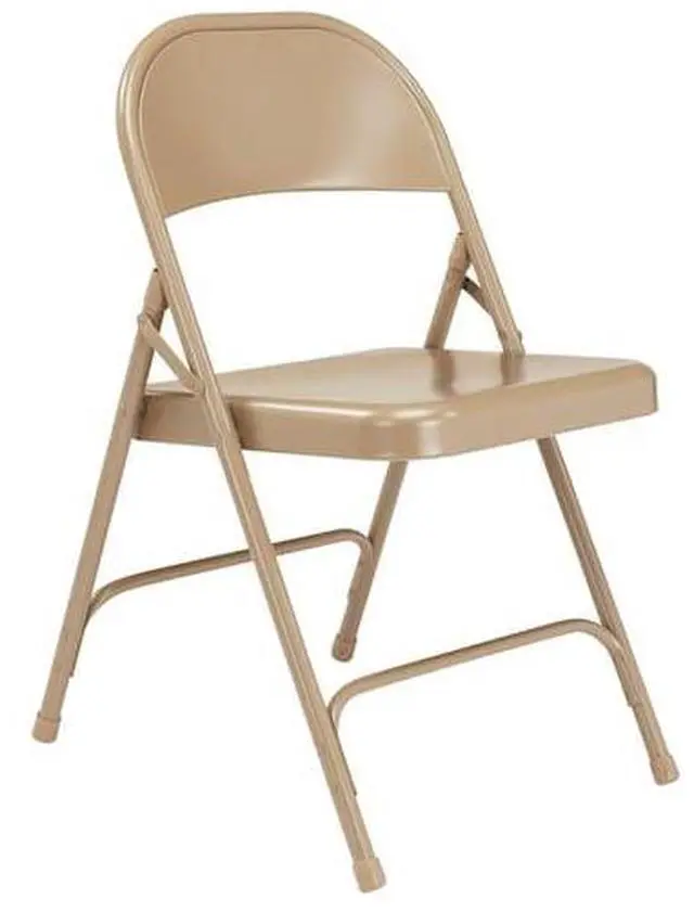 Alt view image 7 of 10 - NPS 51 All-Steel Folding Chair - Supports Up to 500 lb - 16.75" Seat Height - Beige Seat, Beige Back, Beige Base - 4/Carton