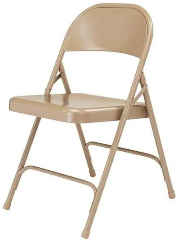Alt view image 8 of 10 - NPS 51 All-Steel Folding Chair - Supports Up to 500 lb - 16.75" Seat Height - Beige Seat, Beige Back, Beige Base - 4/Carton