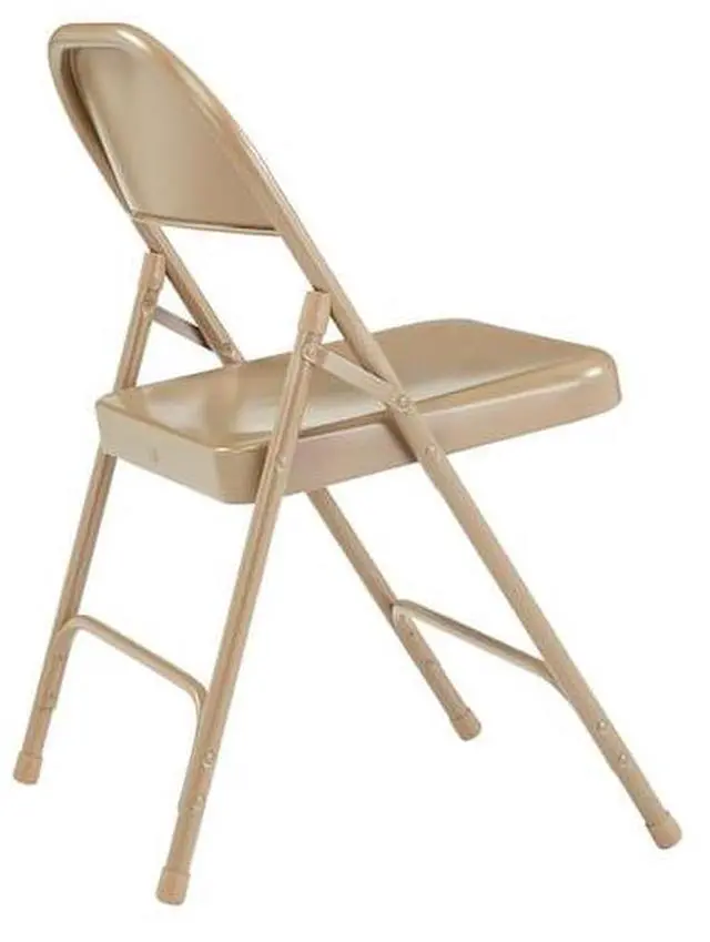 Alt view image 9 of 10 - NPS 51 All-Steel Folding Chair - Supports Up to 500 lb - 16.75" Seat Height - Beige Seat, Beige Back, Beige Base - 4/Carton