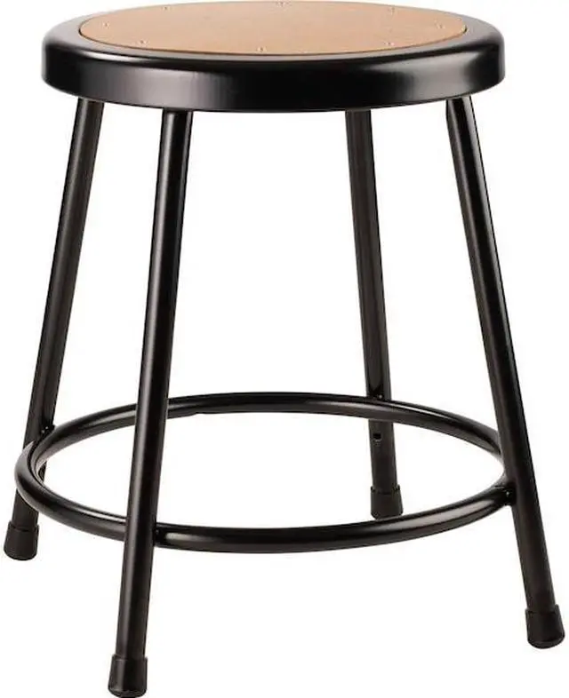 Alt view image 3 of 8 - NATIONAL PUBLIC SEATING 6218-10 Round Stool, Height Range 18", Masonite Board