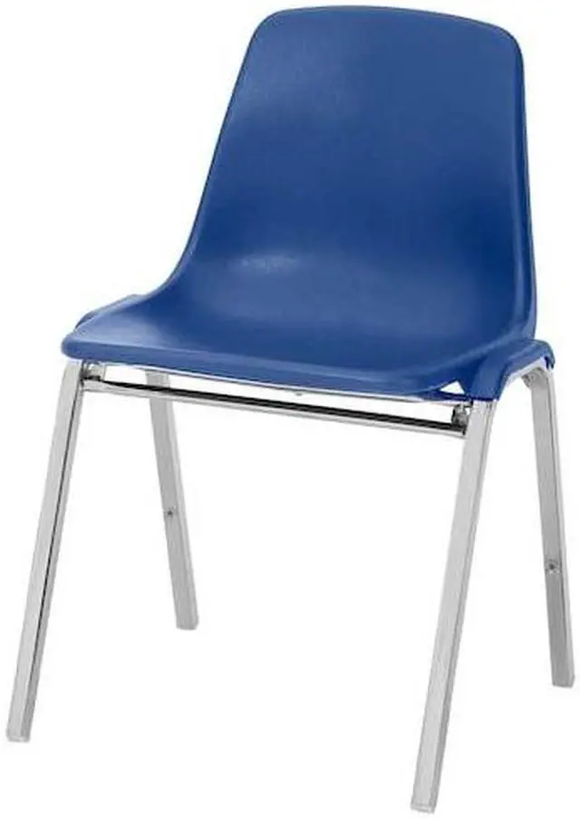 Alt view image 3 of 4 - NATIONAL PUBLIC SEATING 8125 Stacking Chair, 8100 Series, Polypropylene Blue,