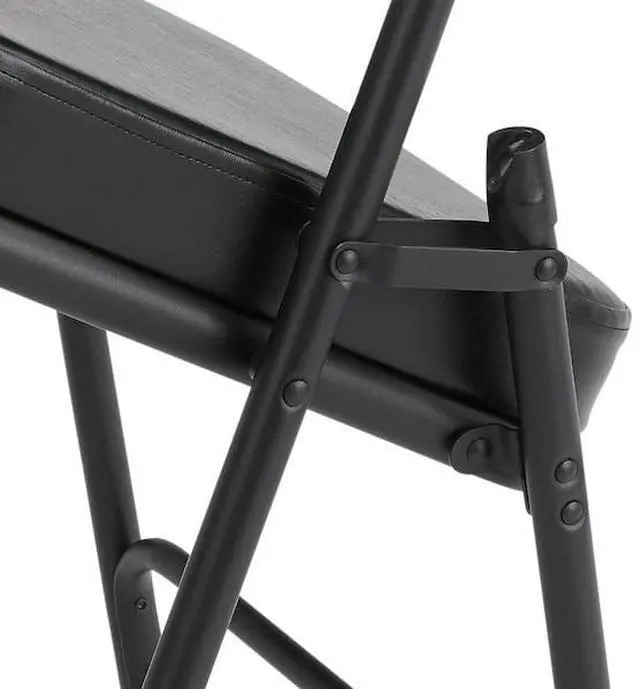 Alt view image 7 of 8 - NPS 3210 3200 Series 2" Vinyl Upholstered Double Hinge Folding Chair - Supports Up to 300 lb - 18.5" Seat Height - Black - 2/Carton