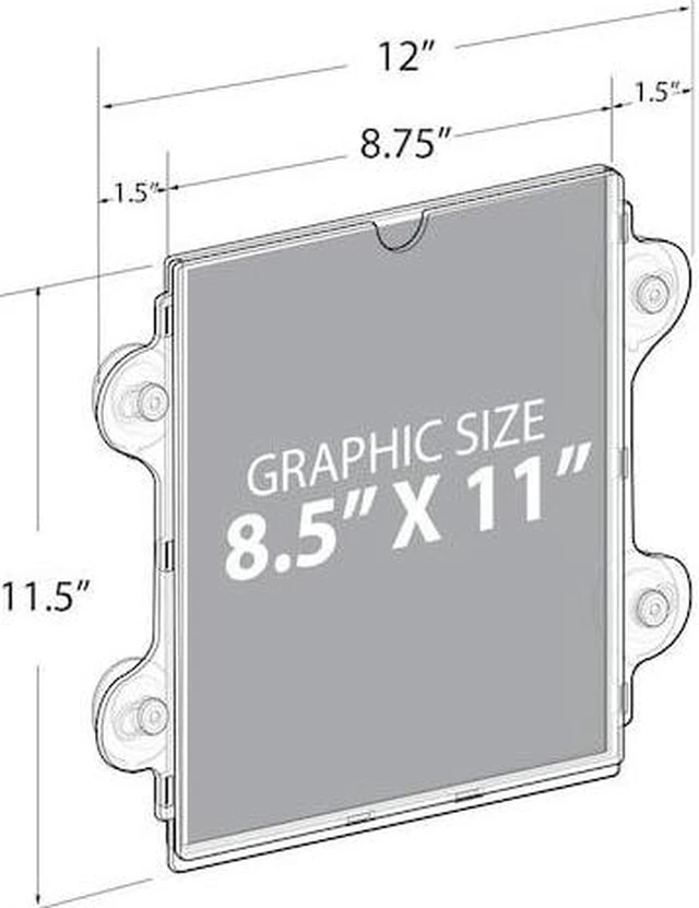 Alt view image 4 of 7 - AZAR DISPLAYS 106614-2PK Clear Acrylic Window/Door Sign Holder Frame with