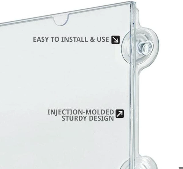 Alt view image 6 of 7 - AZAR DISPLAYS 106614-2PK Clear Acrylic Window/Door Sign Holder Frame with