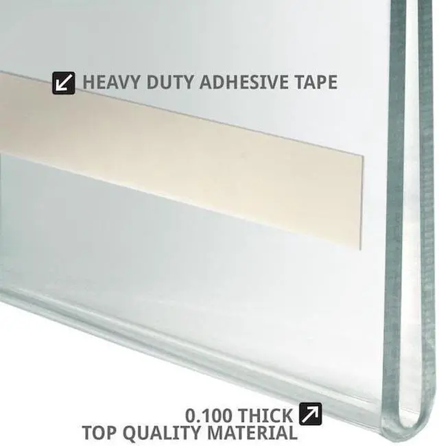 Alt view image 4 of 5 - AZAR DISPLAYS 122037 Self Adhesive Clear Acrylic Wall Sign Holder Frame 17" W x