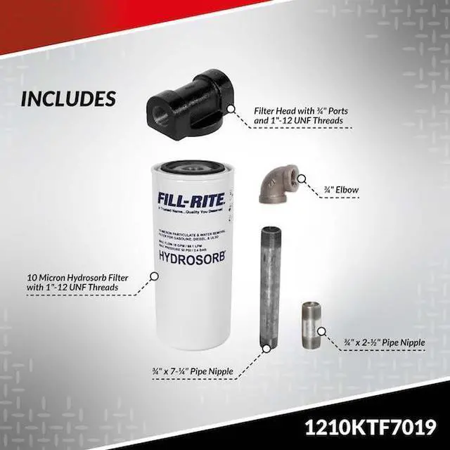 Alt view image 5 of 6 - FILL-RITE 1210KTF7019 Filter Kt Hydrosorb 3/4 Outlet