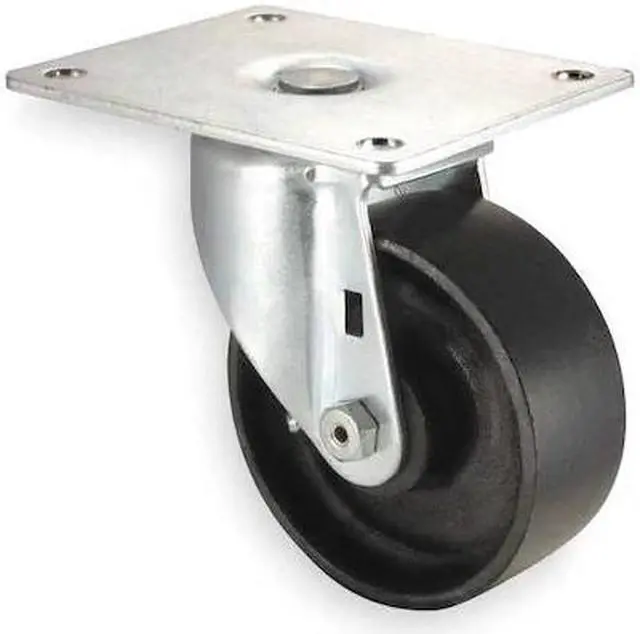 Main image of ZORO SELECT 1UKW9 Swivel Plate Caster,Cast Iron,4 in,450 lb,D
