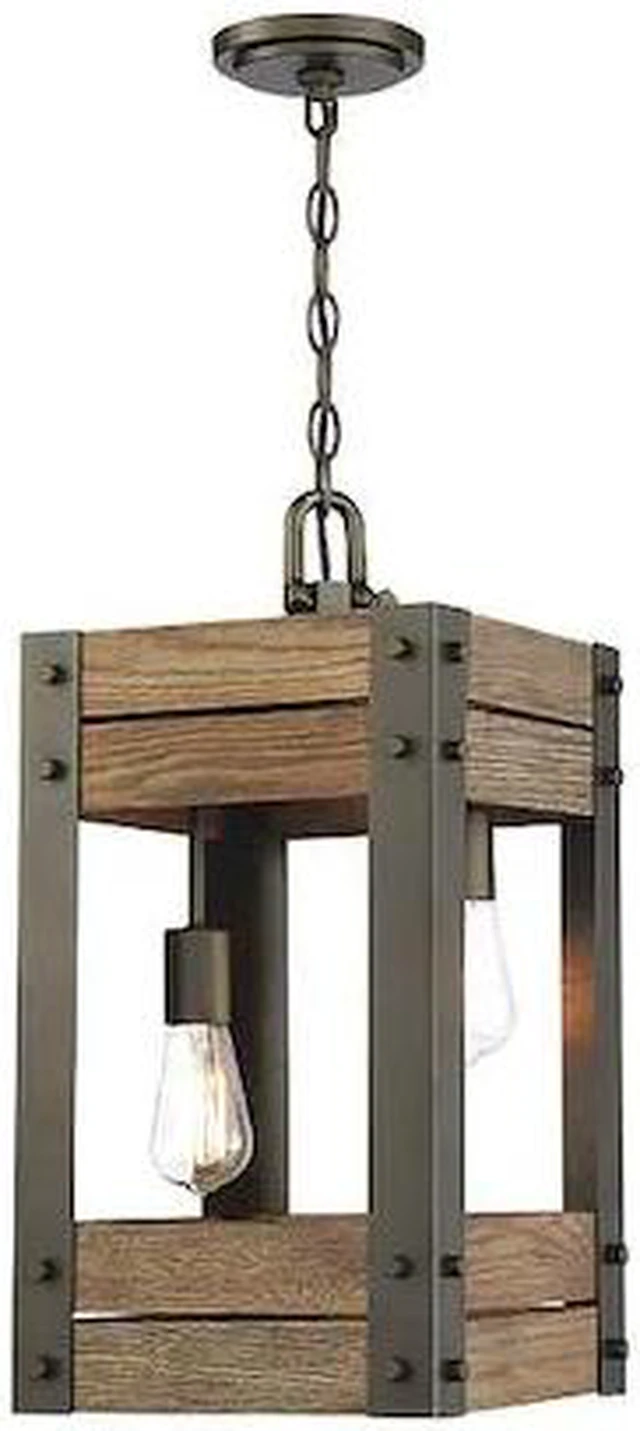 Main image of NUVO 60/6425 Winchester 2-Light Pendant Bronze/Aged Wood Finish