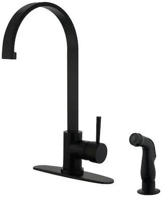 Main image of Gourmetier LS8710DLSP 8-inch Centerset Kitchen Faucet with Side Sprayer, Matte Black