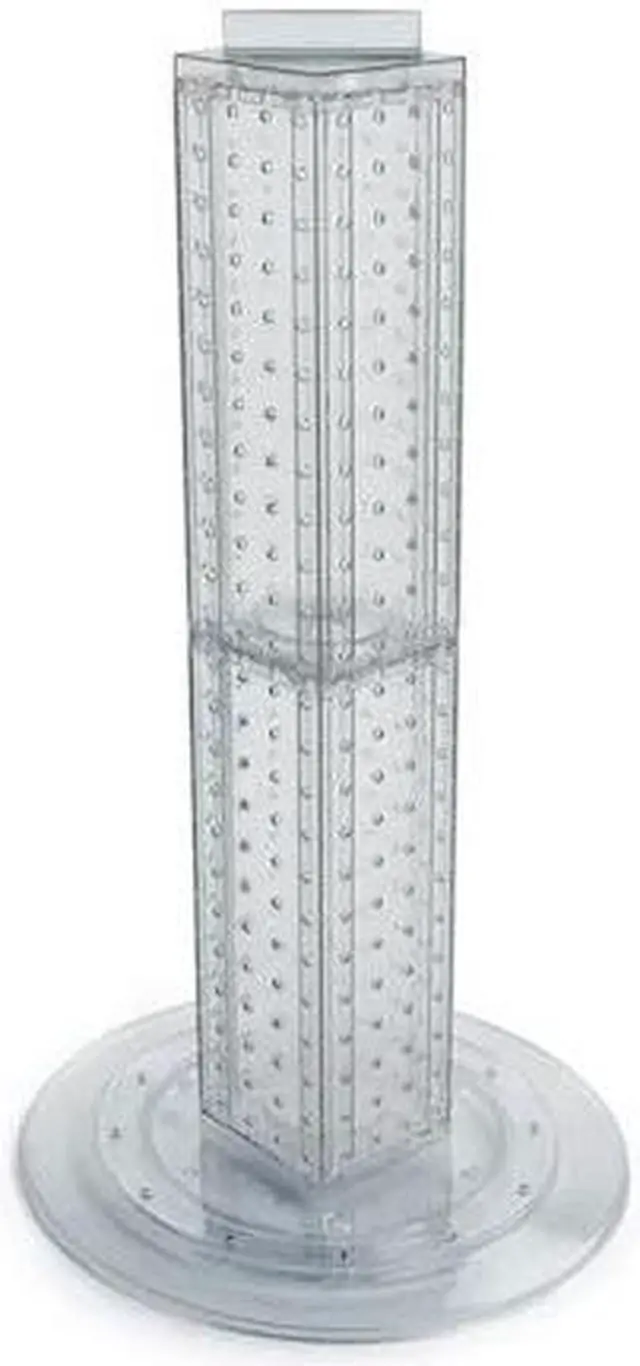 Main image of AZAR DISPLAYS 700222-CLR Four-sided 4"W x 24"H Pegboard Tower W/ Revolving