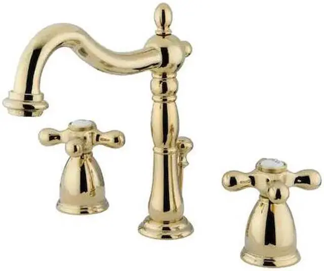 Alt view image 4 of 6 - Kingston Brass Wide Spread Lavatory Faucet With Metal Cross Handle Pb
