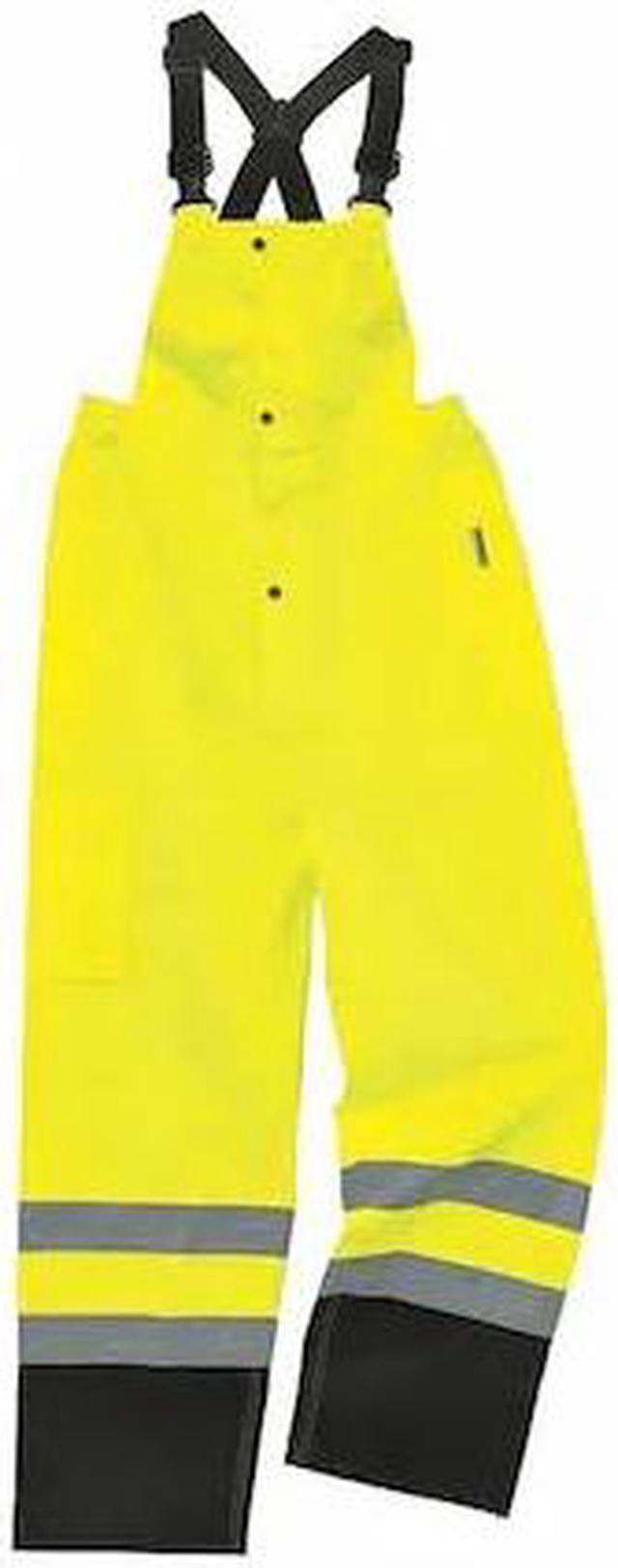 Main image of GLOWEAR BY ERGODYNE 8918BK Black Bottom Rain Bibs,Lime,XL