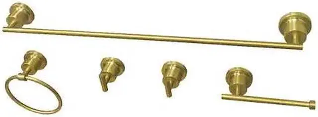 Alt view image 3 of 4 - Kingston Brass BAH8212478SB Concord Modern 5 Piece Bathroom Accessory Set, Satin Brass
