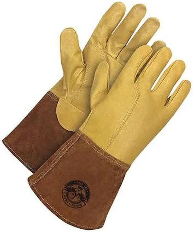 Main image of BDG 60-1-1830-S Gander Brand Gold Grain Pigskin w/ Brown Split Cowhide Gaun,