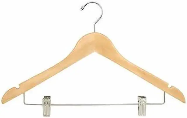 Alt view image 2 of 2 - 17" Wishbone w/ Chrome Hook and Metal Bar w/ Clips - Natural Color,Pack Size - 100