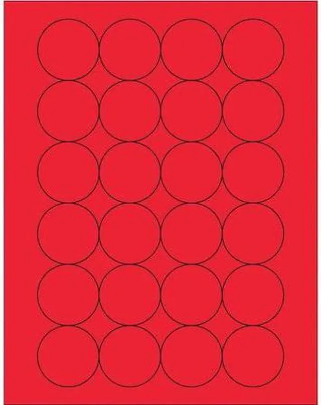 Alt view image 2 of 2 - Tape Logic LL196RD 1.66 in. Fluorescent Red Circle Laser Labels - Pack of 2400