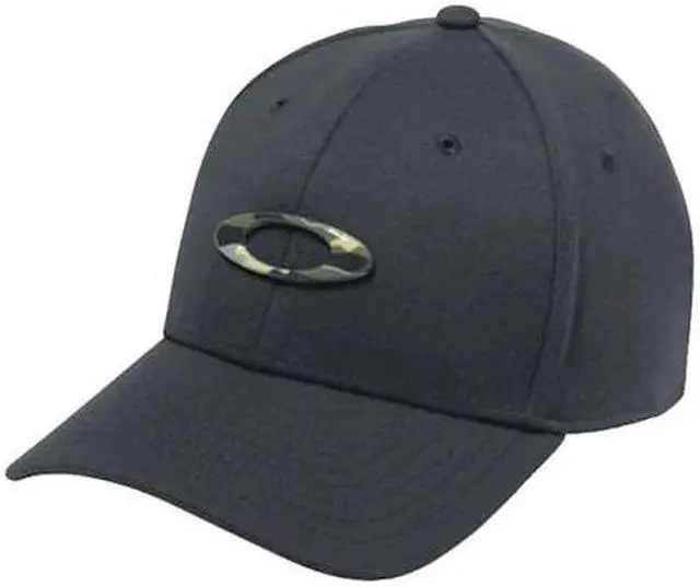 Main image of Oakley Tincan Men's Large X-Large Fitted Casual Baseball Cap Hat, Black Camo