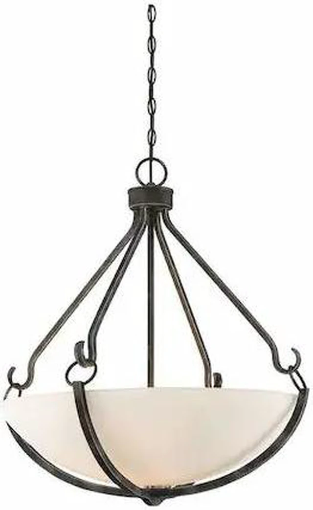 Main image of NUVO 60-6125 4 Light Sherwood Pendant Iron Black Brushed Nickel Accents F