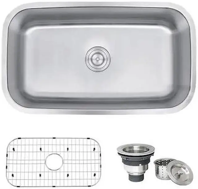 Alt view image 9 of 15 - Ruvati 16-gauge Steel Single Bowl 32-inch Undermount Kitchen Sink