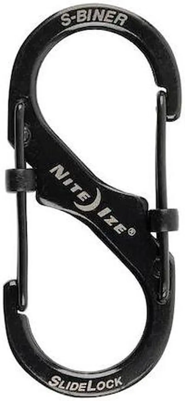 Main image of NITE IZE LSB2-01-R3 Locking Carabiner,2 In.,Steel,Black