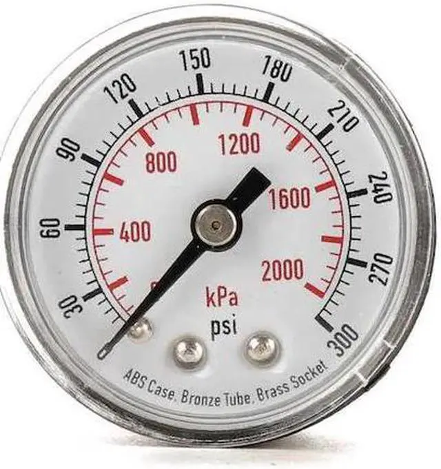 Main image of ZORO SELECT 4FMA1 Pressure Gauge,0to300 psi,0to2000 kPa