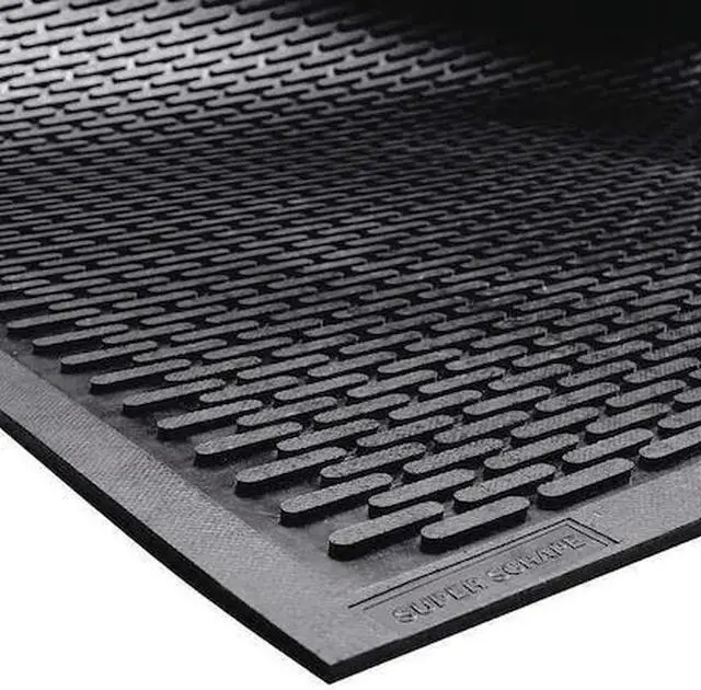 Main image of PARTNERS BRAND MAT140 Scraper Entry Mat, 0.38" Thick, Black, 3 ft W x 5 ft L