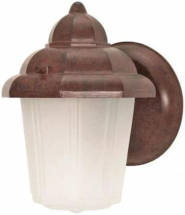 Main image of NUVO 60-640 1-Light 9 in. Wall Lantern Hood Lantern with Satin Frosted Glass