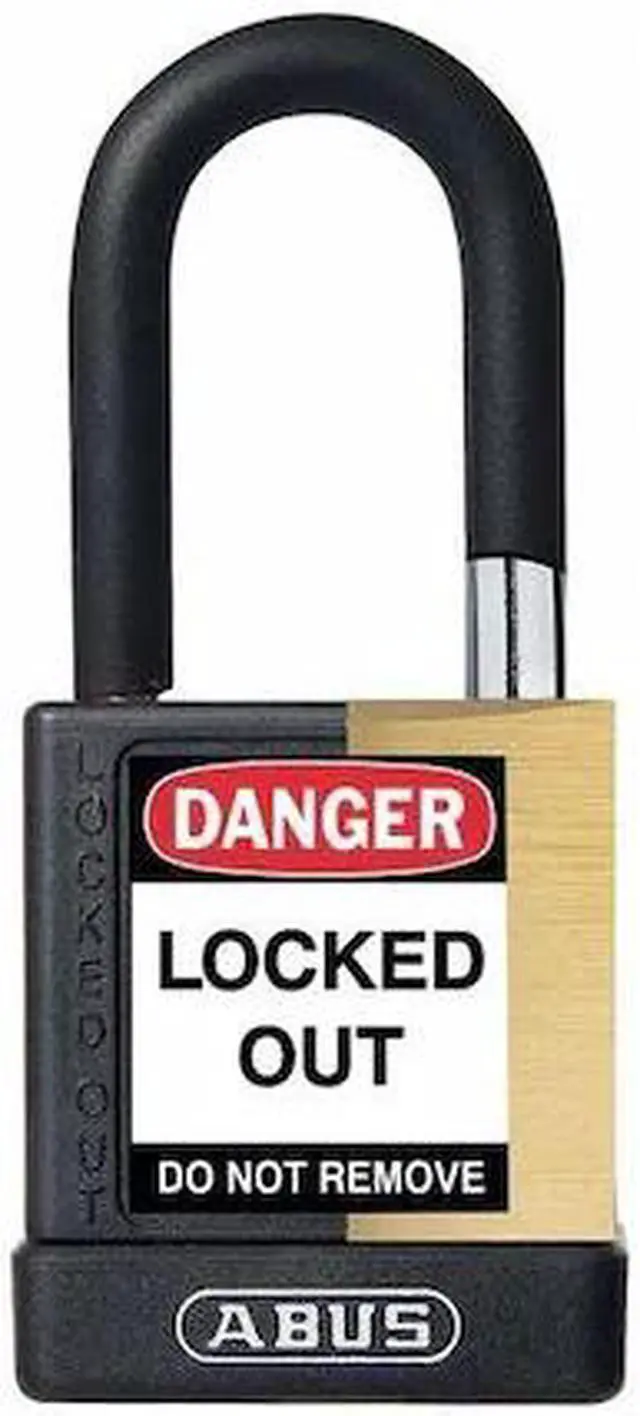 Alt view image 2 of 2 - Abus Alike-Keyed Padlock, Open Shackle Type, 1-1/2" Shackle Height, Black  20040