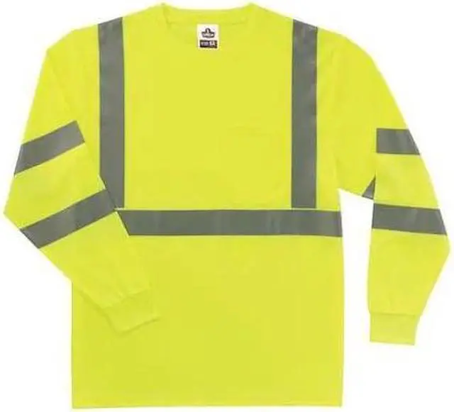 Main image of ERGODYNE 8391 Long Sleeve Hi-Vis Shirt, Class 3, Polyester, Lime, 2XL