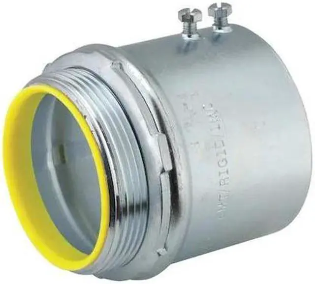 Main image of RACO 2166 EMT/IMC Grounding Connector, 4 in, Set Screw, Steel, Zinc Plated,