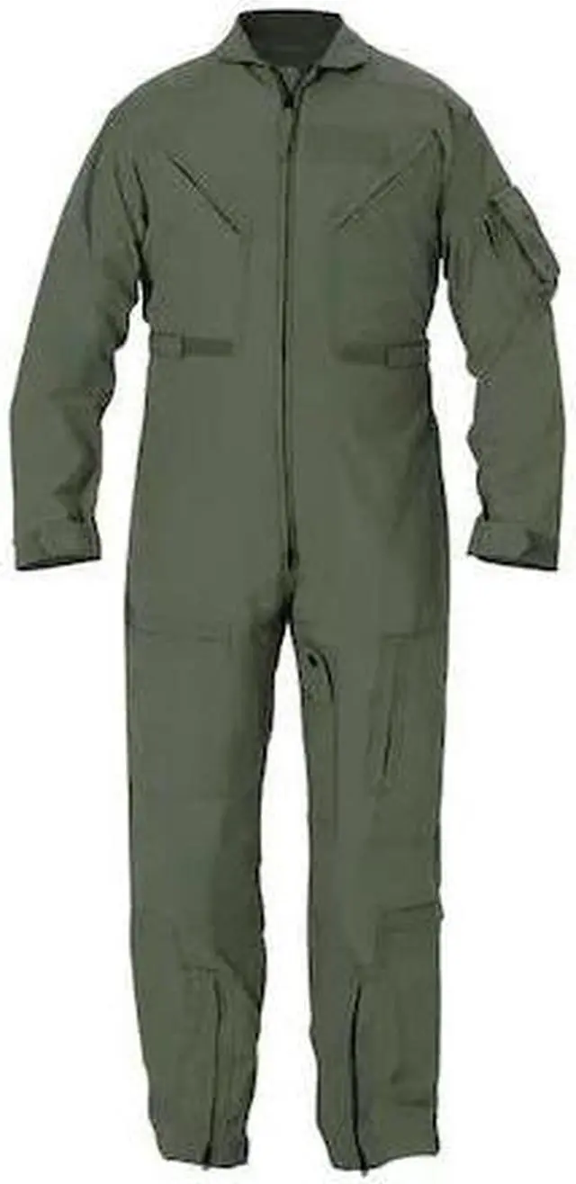Alt view image 2 of 2 - Propper Nomex Flight Suit, 92/5/3 Nomex, 36in Chest, Short, Sage Green