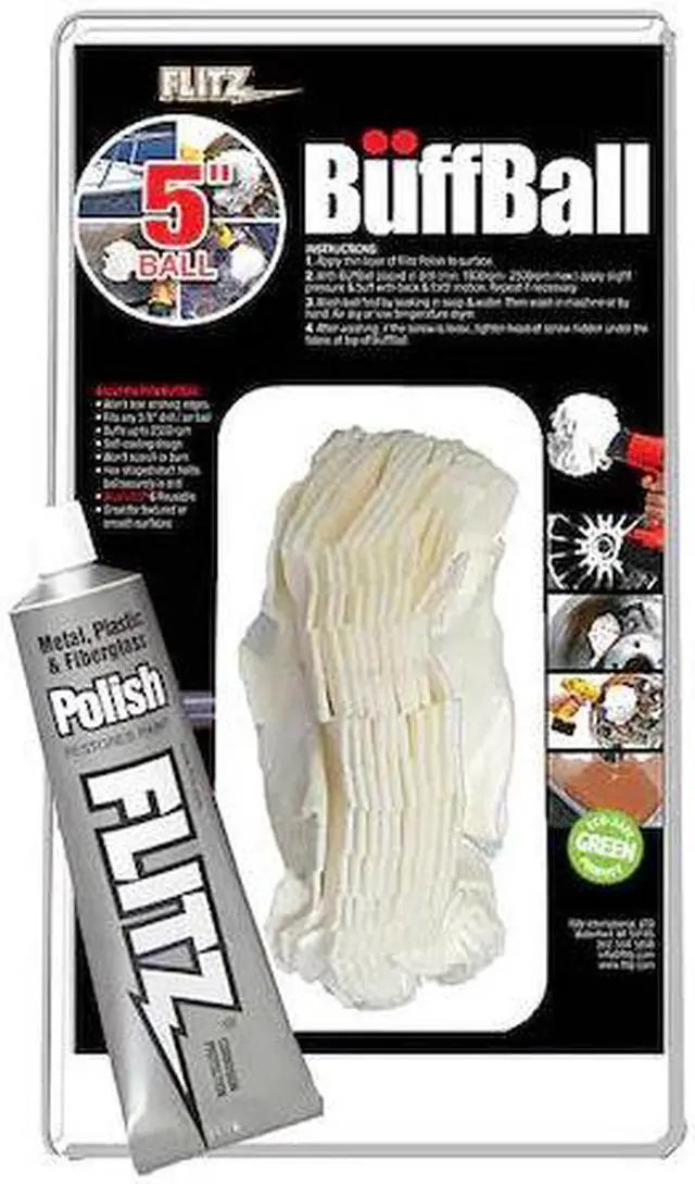 Main image of FLITZ PB 101-50 Flitz Buff Ball - Large 5" - Orange w/1.76oz Tube Flitz Polish