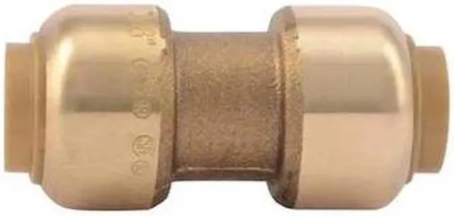Alt view image 2 of 5 - SHARKBITE U006LF Push-Fit Coupling Fitting, 3/8 in Tube Size, Brass, Brass