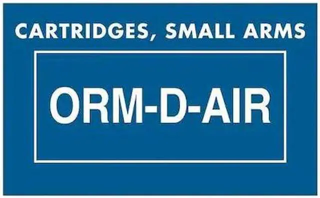 Main image of TAPE LOGIC DL7031 Tape Logic® Labels, "Cartridges, Small Arms ORM-D-AIR", 1