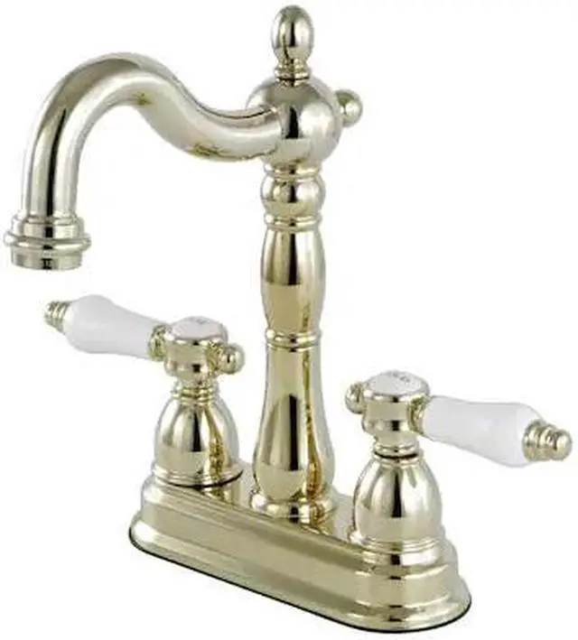 Alt view image 2 of 6 - Kingston Brass KB1492BPL 4 in. Centerset Bar Faucet, Polished Brass
