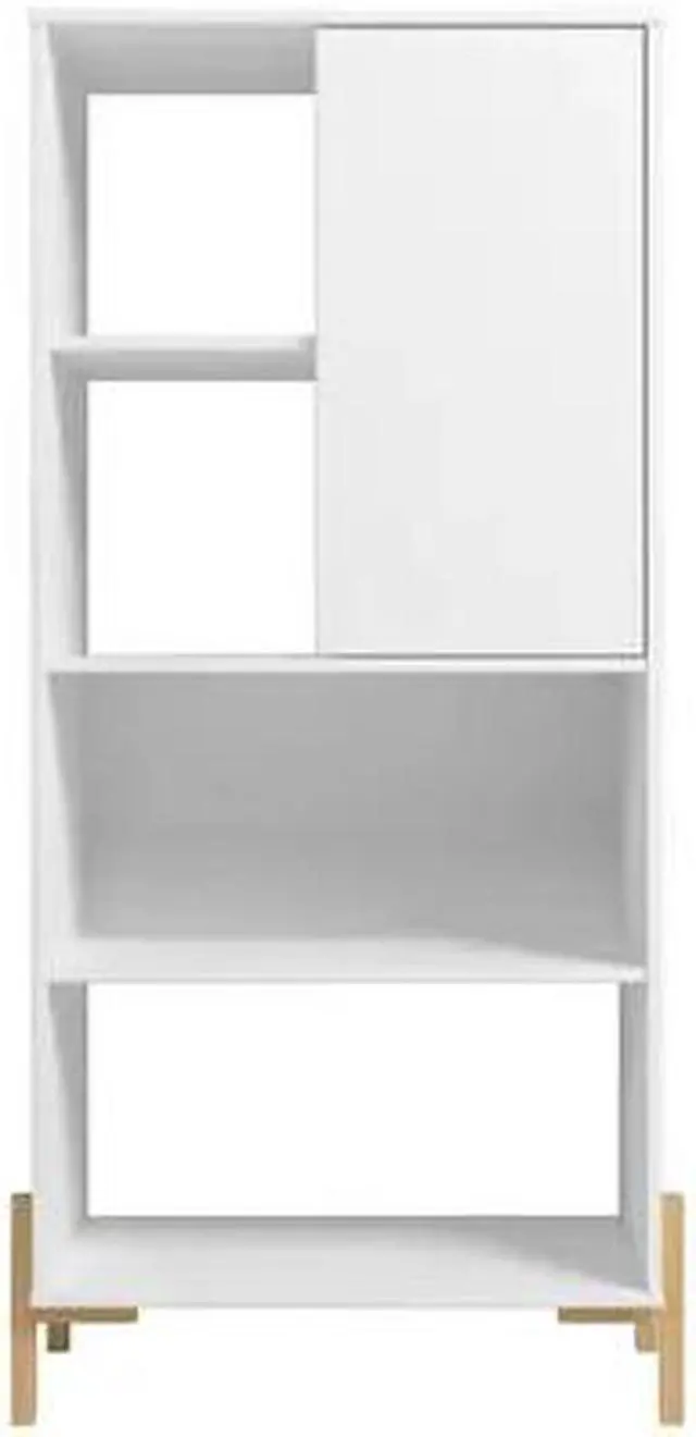Alt view image 7 of 13 - Bowery Bookcase with 5 Shelves in White and Oak