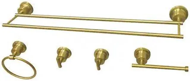 Alt view image 3 of 3 - Kingston Brass BAH821318478SB Concord 5 Piece Bathroom Accessory Set - Satin Brass
