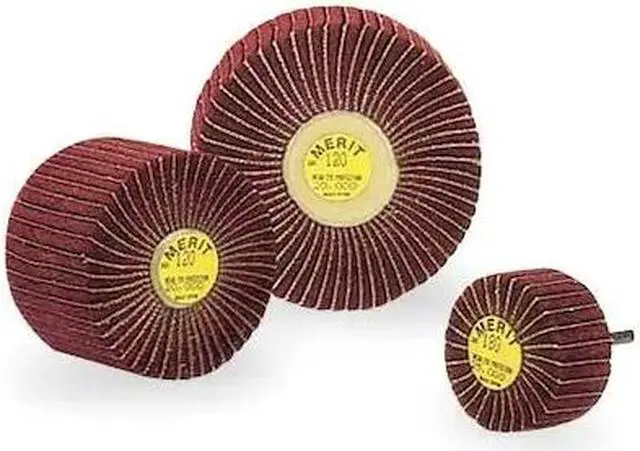 Main image of MERIT 08834123204 Flap Wheel,Interleaf,AO,3x2x1/4 Shk,180G