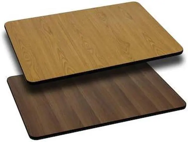 Alt view image 2 of 6 - 30'' x 42'' Rectangular Table Top with Natural or Walnut Reversible Laminate Top