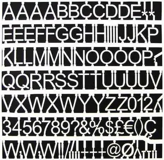 Alt view image 3 of 4 - White Plastic Set of Letters, Numbers and Symbols, Uppercase, 1" Dia.