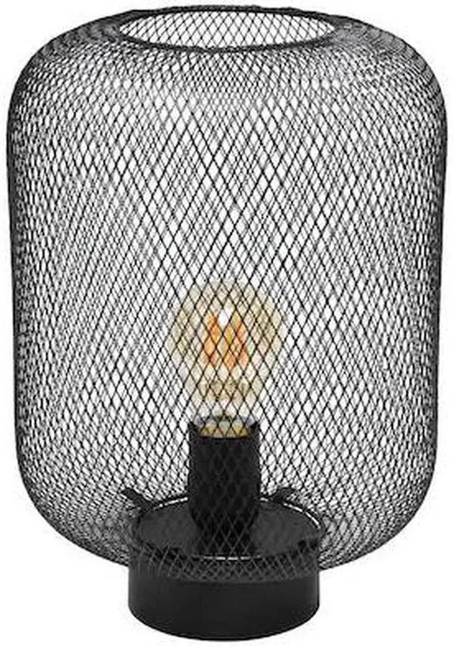 Alt view image 7 of 15 - Simple Designs Black Metal Mesh Industrial Table Lamp