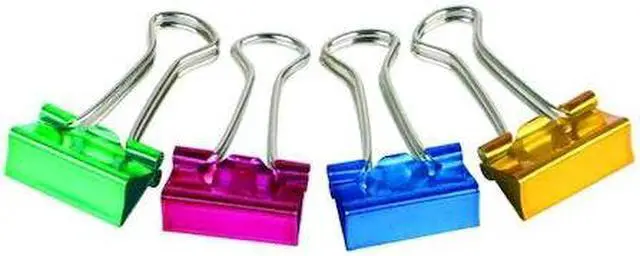 Main image of ZORO SELECT 2WFX5 Binder Clip,3/4 In,Metal,Assorted,PK40