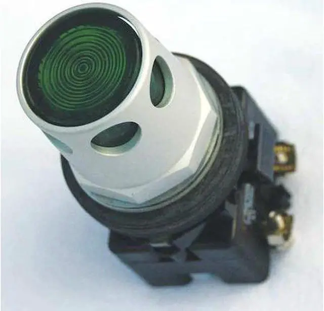 Main image of ILLUM GRN PB W/ GUARD, 120V FV, LED