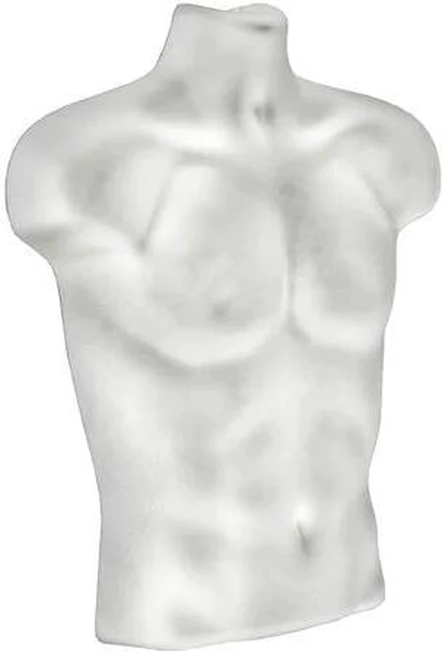 Main image of AZAR DISPLAYS 900518-WHT White Plastic Male Bust for Pegboard and Slatwall, PK2