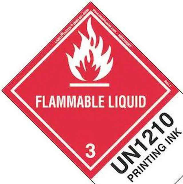 Main image of LABELMASTER HSN3400ET Flammable Liquid Label,UN1210,PK500